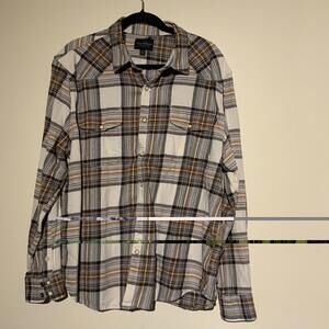 Lucky Brand Men's Long Sleeve Flannel Western Pearl Snaps Size Xl